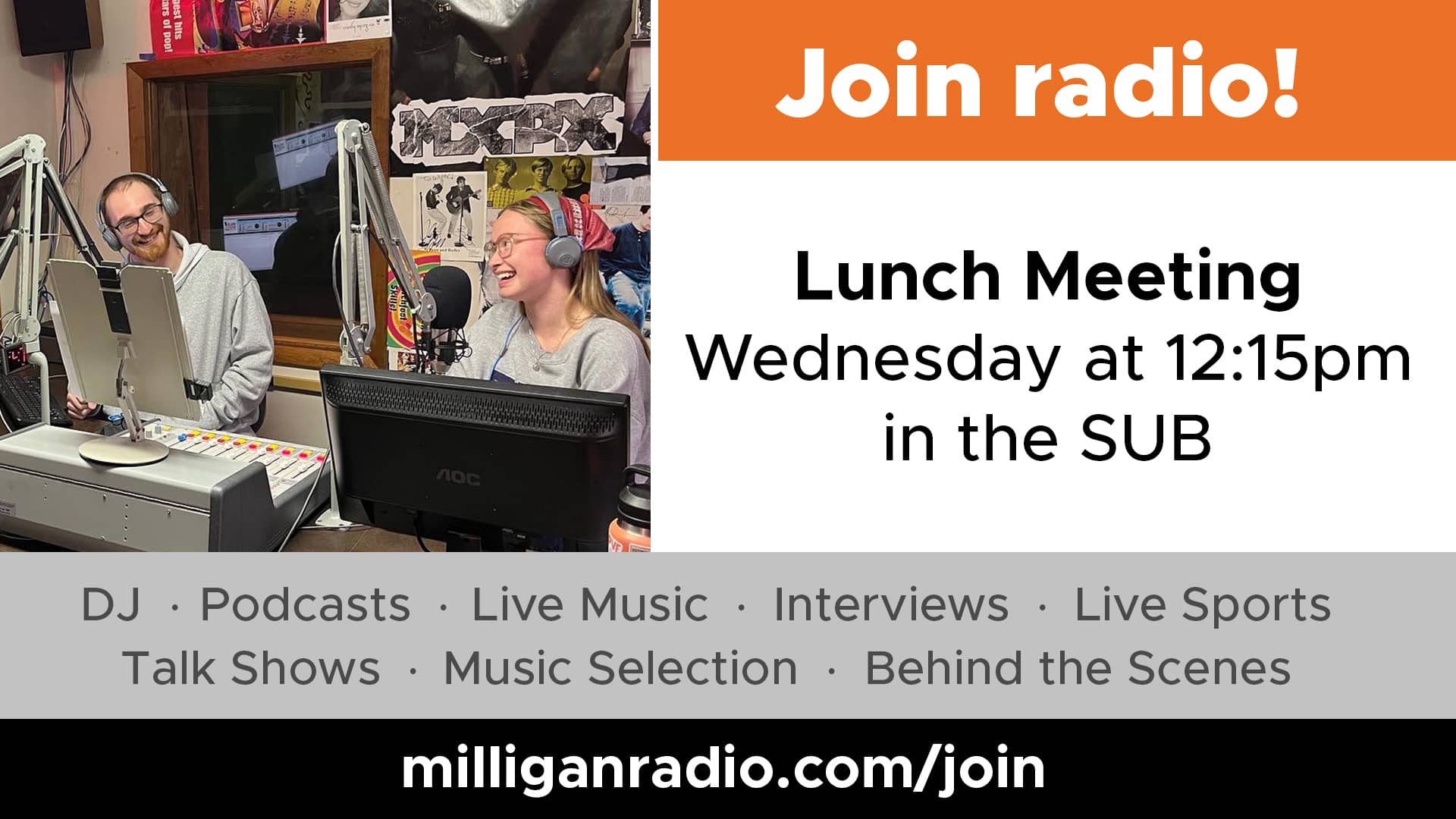 Join Radio! Lunch Meeting flyer