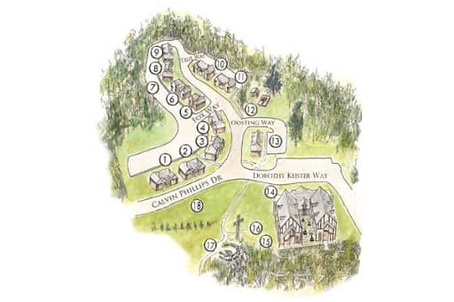 grad housing map five male students at the grill eating